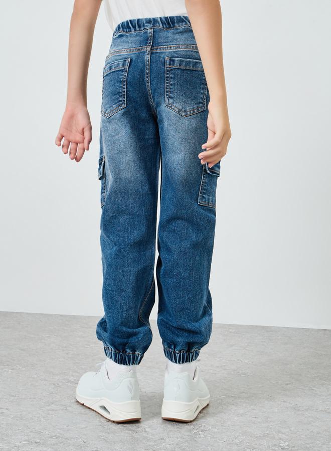 ستايلي بنطال جوغر جينز أزرق داكن قطني - Image 3